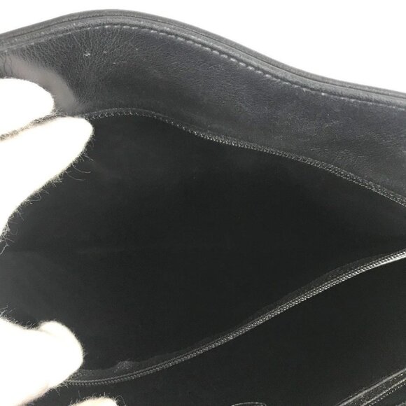 CHANEL vintage Matelasse Double Chain Tote Bag Shoulder Bag Leather Black/Gold - Picture 12 of 15